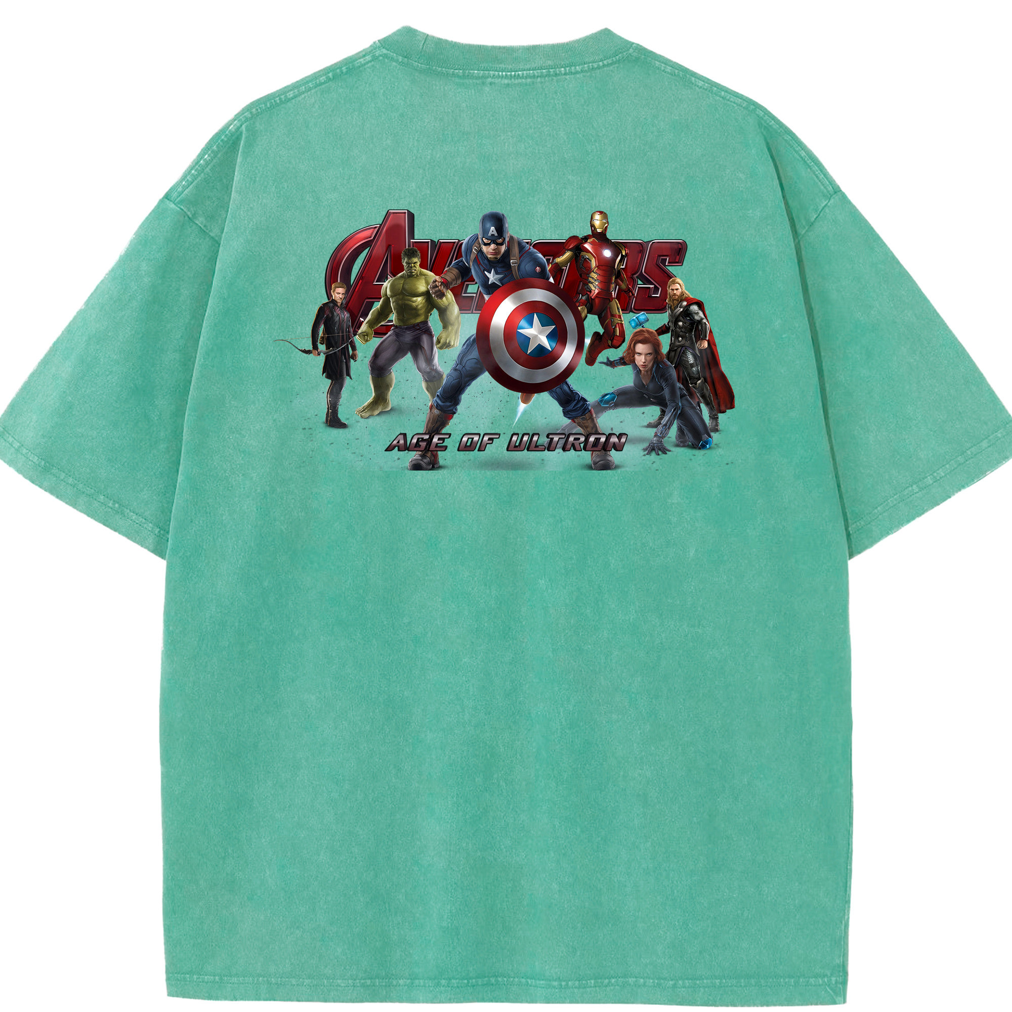 （画像用） アベンジャーズ The Avengers 綿100% ヴィンテージ風 半袖Tシャツ（背面プリント）